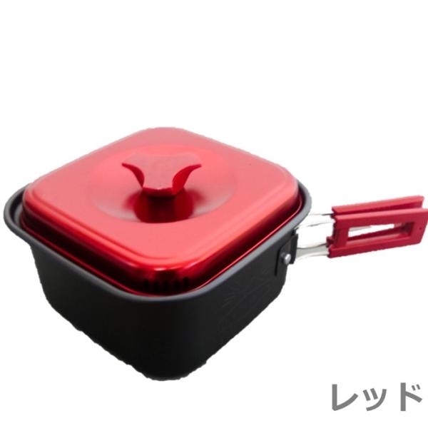 スケーター ラーメンクッカー 角型鍋 1.2L アウトドア調理 アルミニウム合金 レッド SKATER ANC1-A