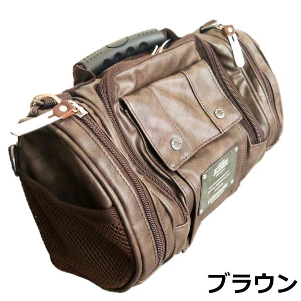 デバイス ヒップバッグ 4WAY ミニドラム 合成皮革 ブラウン DEVICE MAD DWG50088