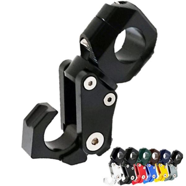 バイク コンビニフック ラウンドネイル ヘルメットハンガー ハンドルマウント バークランプ ブラック/シルバー/レッド/ブルー/ゴールド/グレー