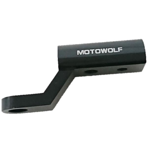 MOTOWOLF クランプバー ショート バイク ミラーマウント 金属製 ブラック