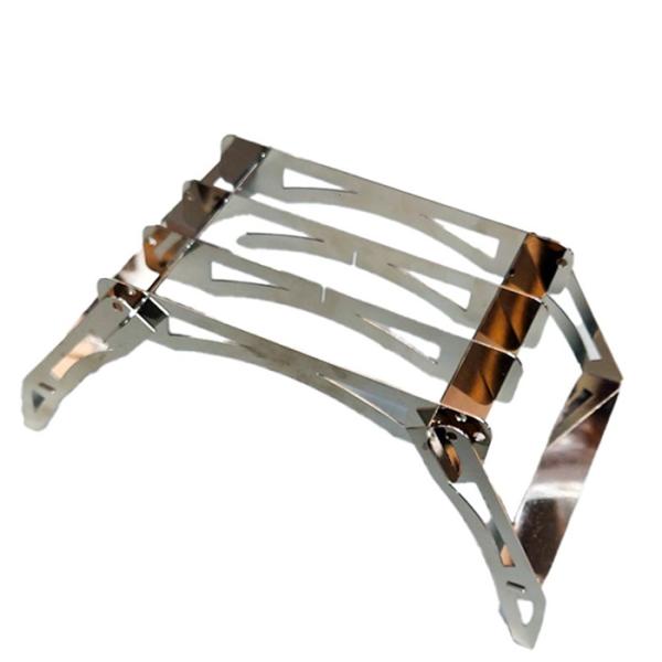 素材：ステンレスサイズ：約31×16×14cm耐荷重：約7kgクッカースタンドクッカー（スキレットやケトル、鍋など）で料理するための台シングルバーナーまたは、アルコールバーナーを使って調理しますソロ用キャンプギア軽量でコンパクト収納が可能取...