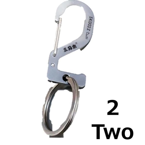 キーホルダー ナンバーデザイン カラビナ キーリング アラビア数字 2