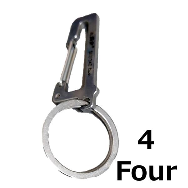 キーホルダー ナンバーデザイン カラビナ キーリング アラビア数字 4