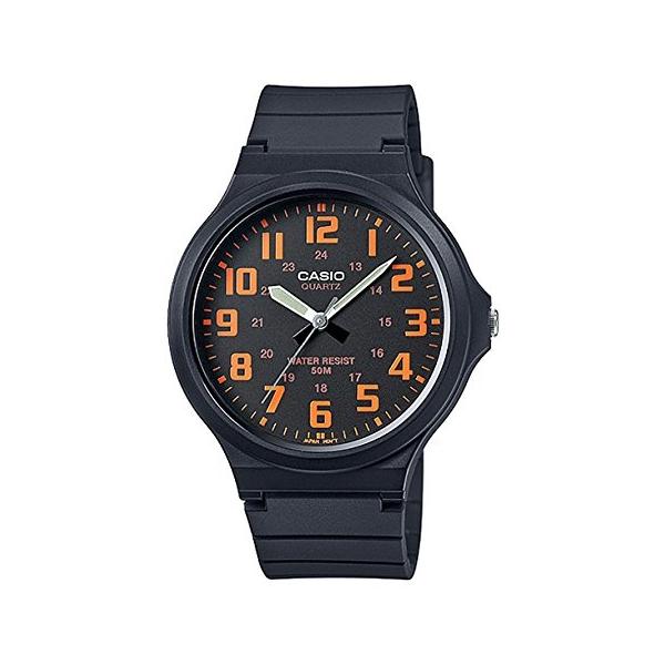 CASIO STANDARD ANALOGUE MENS チープカシオ 腕時計 アナログ ブラック×オレンジ MW-240-4B