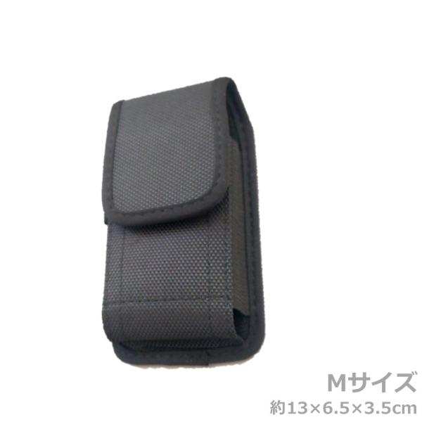スマホホルスター ベルトポーチ 縦 サイズM ナイロン ブラック