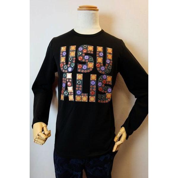 セール35％OFF USUALIS ウザリス ロングTシャツ ブラック 秋冬 