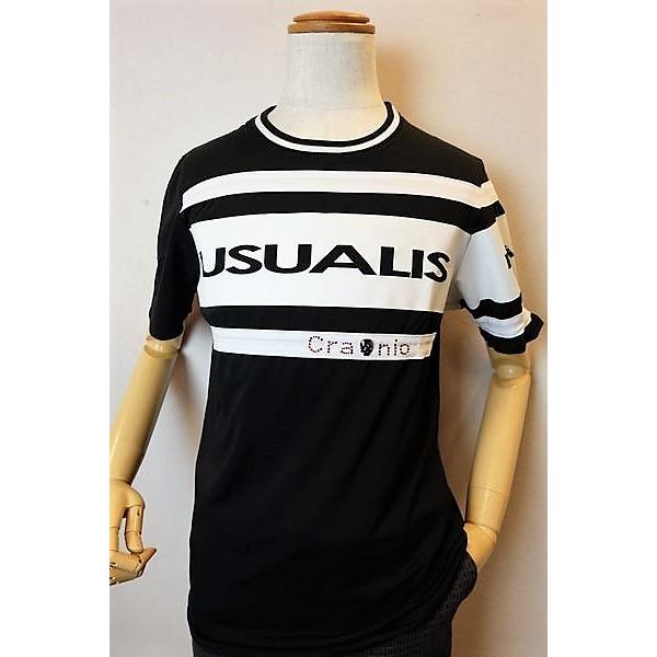 セール35％OFF USUALIS ウザリス 半袖Tシャツ ブラック 春夏 