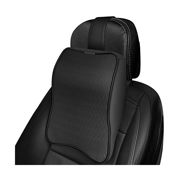 XBERSTAR ネックパッド 車 ネッククッション 車載用 ネックピロー ヘッドレスト 低反発 ネックサポートパッド 頸椎サポート枕 旅行 運転 車内