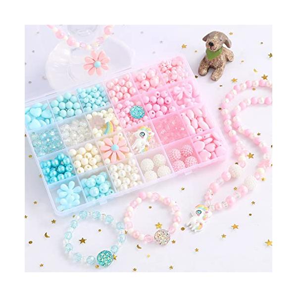 おもちゃ 女の子 ビーズアクセサリーキット 約450個 手作り ビーズ