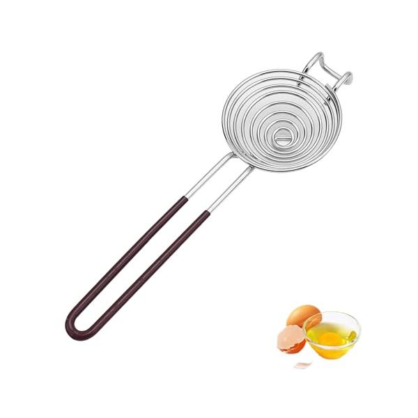 [LUYING] 黄身取り卵黄身分け分ける器 304食品級素材ステンレス製 卵セパレーター 白身分離器 卵黄 蛋白分離 あつさを増す ブラウン
