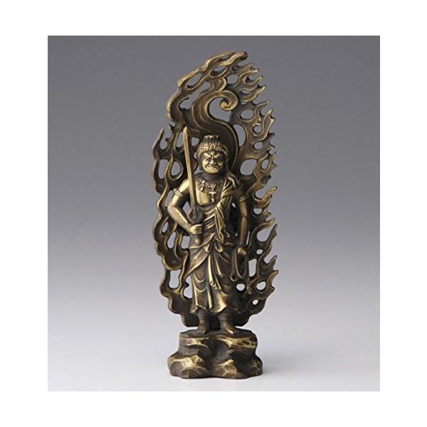 仏像 不動明王 15.5cm 古美金仕上げ 仏師：牧田秀雲 原型＿ 酉年生まれ