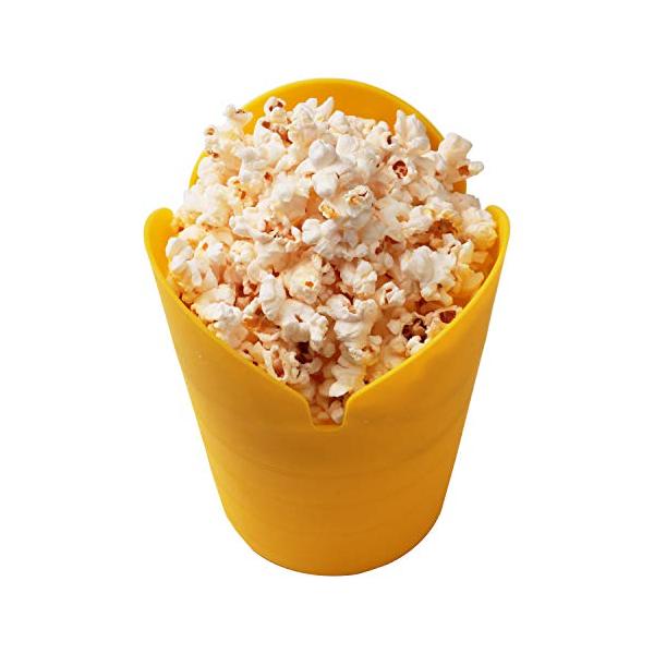 Felio ポップコーンメーカー 直径13*高さ17cm 電子レンジ対応 食洗機対応 コンパクト収納可能 F20212