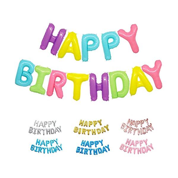 Lausatek 誕生日 飾り バルーン 風船セット HAPPY BIRTHDAY ハッピー バースデー 文字 飾り付け カラフル