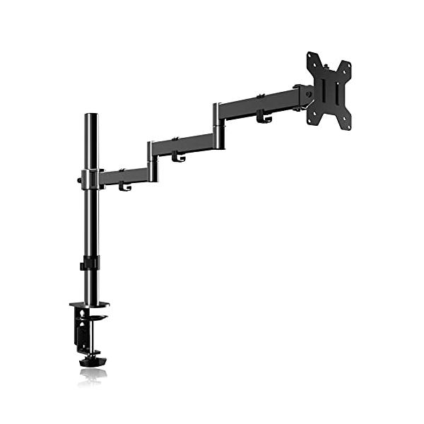 仕様 VESA：75*75ＭＭ/100*100ＭＭ　対応モニターサイズ：17-32インチ　アーム長さ：710ＭＭ　ポール直径：35MM　ポール長さ：400MM 最大耐荷重：10KG 角度調節 革新的な多軸設計で画面を上80*、下80*、左右...