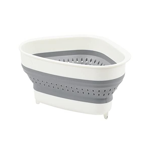 キッチン シンク 折りたたみ 三角コーナー 抗菌 フォールディングコーナー ワームグレー StyleStorage
