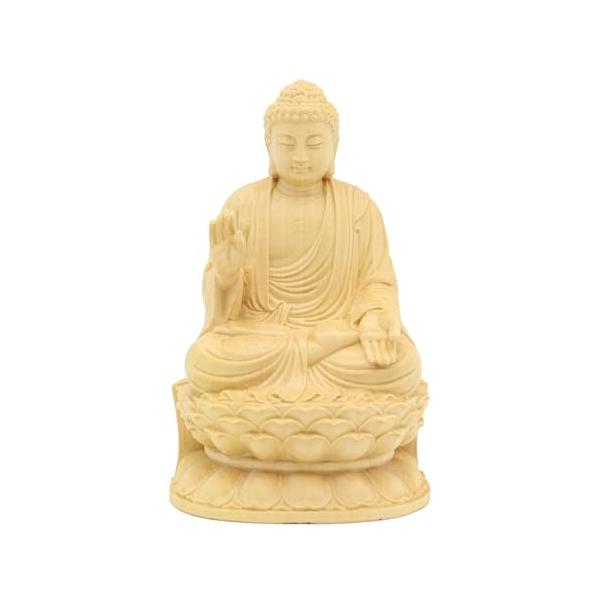 サイズ/総高10cm、幅6.5cm、奥行き5.5cm材質：水柘植 ミズツゲ 生産国：中国曹洞宗・臨済宗・天台宗 一部 にてご本尊とされています。天然素材のため、木目の出方・色味に個体差がございます。彫刻につきましては、職人による手作業の為、...