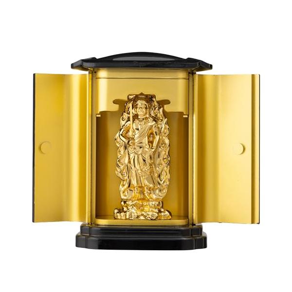 仏像 不動明王(純金メッキ) PC厨子入り 仏師：渡辺景秋 原型＿ 酉年