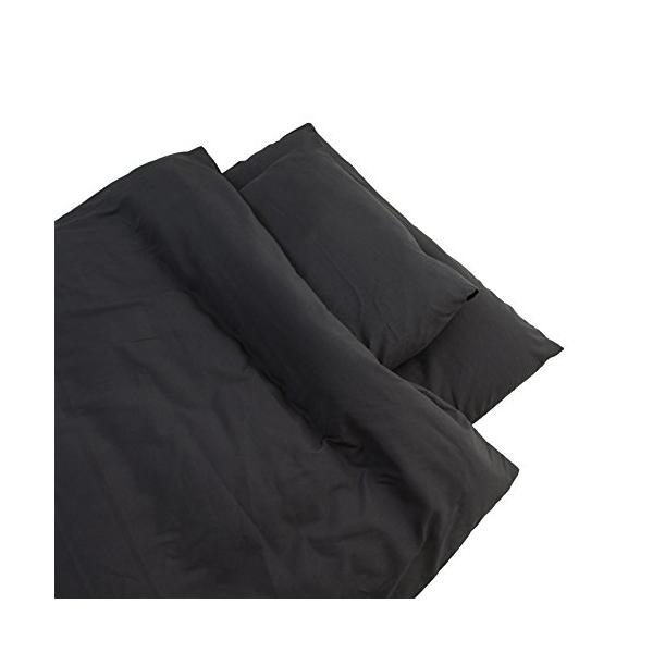 和式 布団カバー シングル 3点セット 綿混 無地 寝具カバー3点セット 掛け布団カバー 敷き布団カバー 枕カバー 洗い替え 防ダニ ブラック