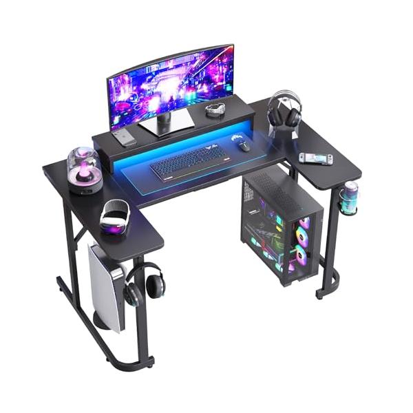 Bestier ゲーミングデスク 幅130cm*奥行80cm ゲーミングテーブル