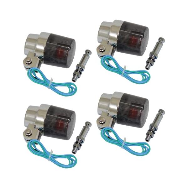 [623] 新品 丸型 ヨーロピアン ウインカー 薄め スモーク 4個 ステー付 623] 新品 丸型 ヨーロピアン ウインカー 薄め スモーク 4個