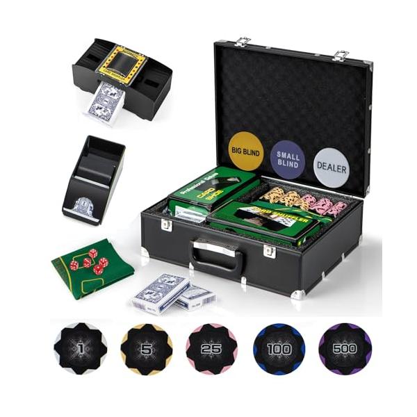 【E】　ポーカーチップセット カジノチップ BestBuy ポーカーチップ ポーカーセット 数字入り チップ300枚