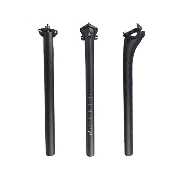 PLATT カーボンシートポスト 自転車 超軽量 3K つや消し mtb マウンテン/ロードバイクシートピラー 振動吸収性 25.4/27.2/30.8/31.6 * 350/400 mm
