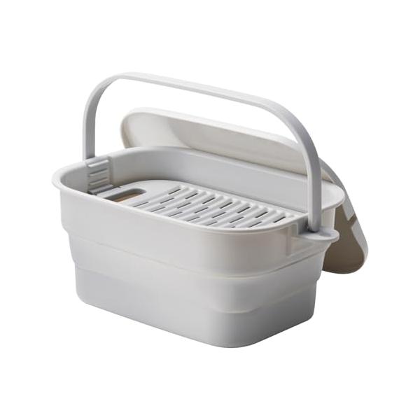 サイズ：折りたたみ時：約W36.6*D24.6*H6.7cm、組み立て時：約24.6*36.6*16cm商品重量：688ｇ材質：本体/熱可塑性エラストマー、枠・底・ハンドル・フタ・洗濯板/ポリプロピレン容量：7Lホーム＆キッチン/掃除用品/バケツ