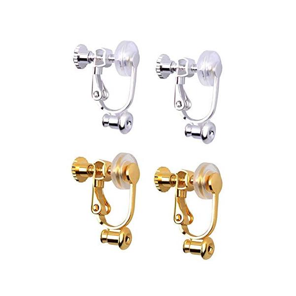 他サイト： wumio イヤリングコンバーター 2色セット(4個) シルバー ゴールド ネジ式 ピアスをイヤリングに変えるパーツ ノンホールピアス レディースの商品画像