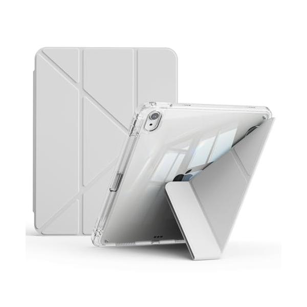 iPad 11世代 (A16) /10世代 ケース 11/10.9インチ 2025/2022 透明バックカバー 縦置き横置スタンド 折り畳み ペンシル収納 角度調整可能 オートスリープ機能 軽