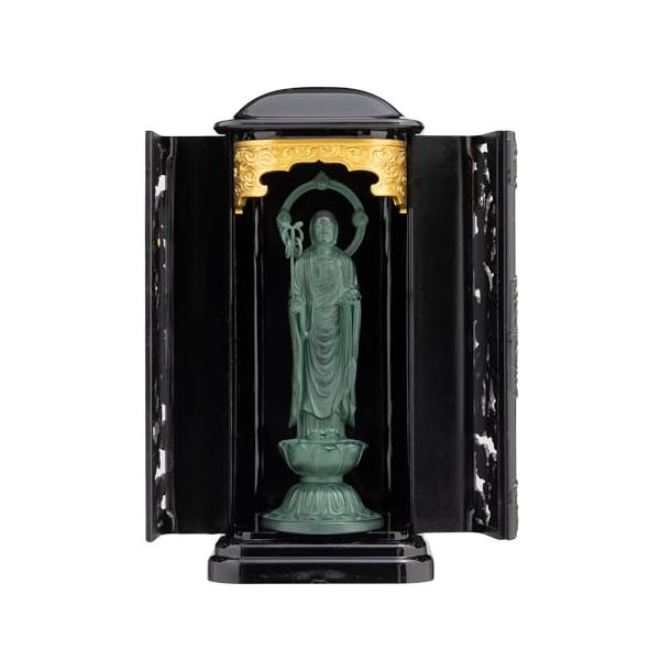 仏像 地蔵菩薩 10.5cm(青銅色) 3号PC厨子入り＿『安産祈願・子育ての