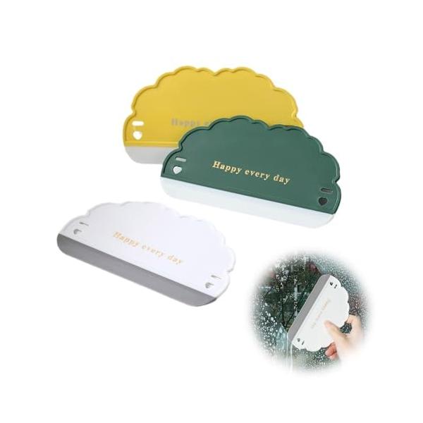 セットサイズ ：ミニワイパーは長さ約16cm、幅約8.5cm、シリコン部分の長さは約1.5cmです。色：白、緑、黄色。数量: 3 個セット。水切りワイパーはプラスチックとシリコンのストリップでできています。 優れた素材 ：シリコンはガラスを...