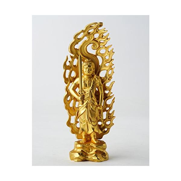 仏像 不動明王 15.5cm 金メッキ/24金 仏師：牧田秀雲 原型＿ 酉年