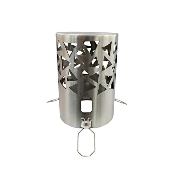 材質 ステンレス鋼 錆に強く高強度 耐熱性にも優れています サイズ 内径64mm 高さ約95mm 重量 約150g 火の粉防止 ストーブから吸い上げた火の粉からテントを守ります また、上部が密閉されていることにより炉内の雨水人乳を防げます ...