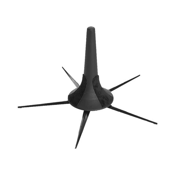 シンプルなブラックカラーのデザインで安定感のある5本脚仕様のトランペットスタンドです。本体にはプラスチック、5本足には金属を採用しており、軽量と安定性を両立。スタンドの足は折りたたみ可能でトランペットのベル内に収納できます。軽量コンパクトで...