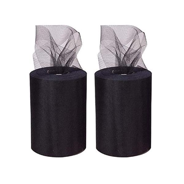 チュールロール 2巻 織物 レース モスリン生地 メッシュ チュール生地 ウェディングチュール パーティー装飾素材 DIY スカート チュチュ用 ギフトラップ 幅15cm