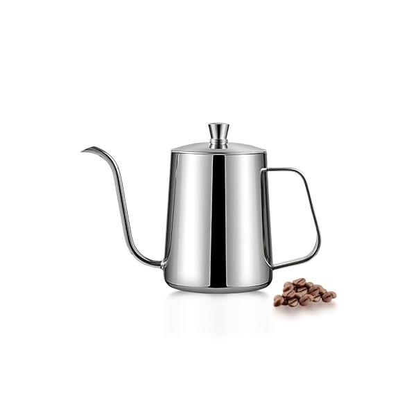 ステンレス製 コーヒーポット グースネック 細口 ドリップケトル 目盛り付き コーヒー ドリップポット 一人分 (350ML)