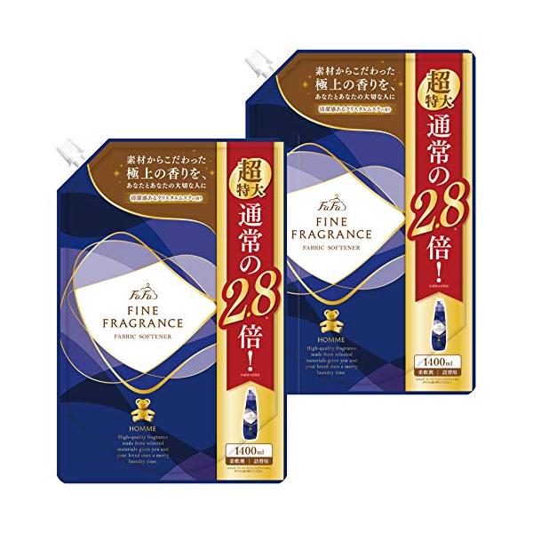 ファーファ 柔軟剤 ファインフレグランス オム 詰替 超特大 (1400ml) クリスタル ムスク の香り 2個 セット