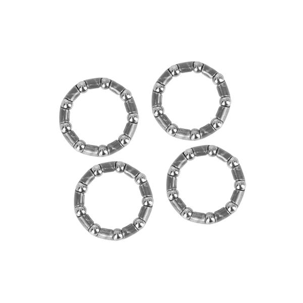 素材  このボールベアリングリテーナーは、スチール製で耐久性と耐錆性を備えています。 寸法  外径: 31mm; 内径: 22mm。パッケージ内容: 自転車用ボールベアリング x 4個 特徴  このボールベアリングリテーナーには9つのボール...