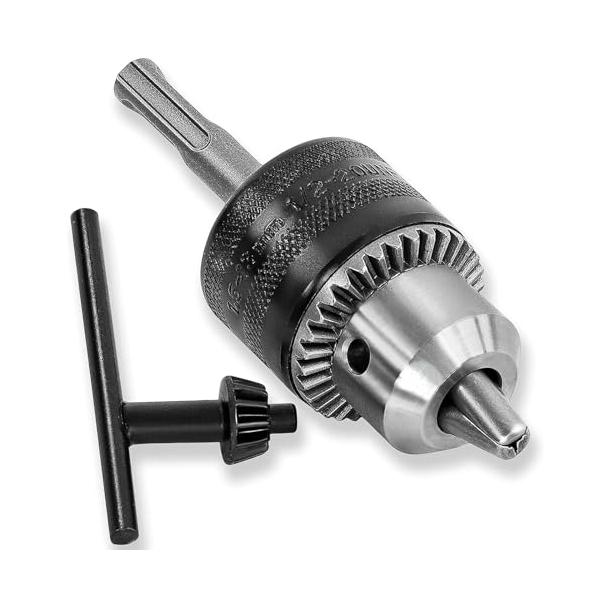 ドリルチャック 1.5-13mm SDSプラス回転チャック 1/2-20UNF(12.7mm) メタルキー付き 穴あけ 研磨 インパクトドライバー用 アダプター変換ツール用