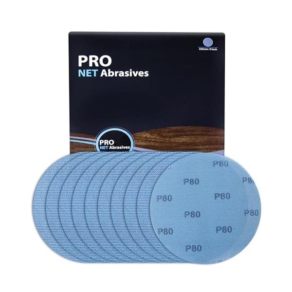 SPEEDWOX 10枚入 225mm 9インチ  #80 メッシュ研磨 メッシュサンディングディスク メッシュサンドペーパー 丸型 メッシュサンディングディスク ネットディスク