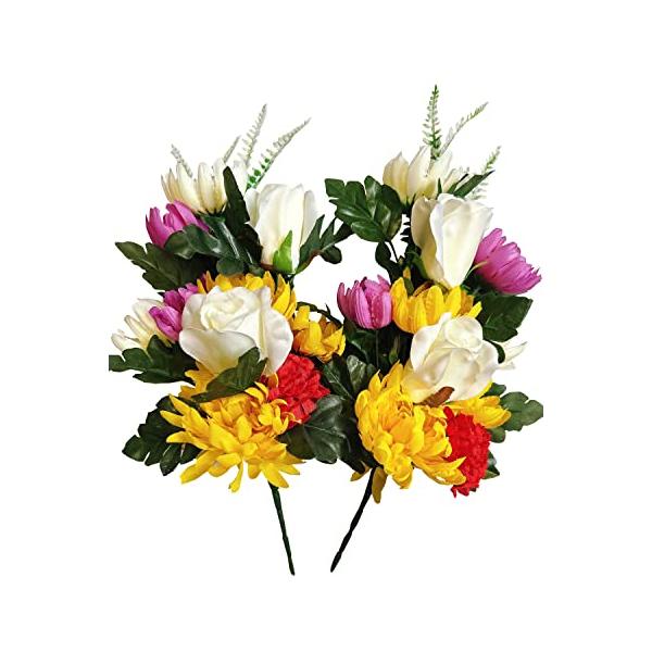 造花 お供え お墓用 仏壇用 お墓 仏壇 仏花 墓花 2束組 花工房やすらぎ