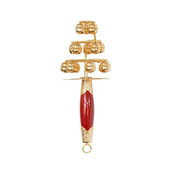 神楽鈴 金鍍金 30cm 大人用 神具 祭具 (スプリング式)