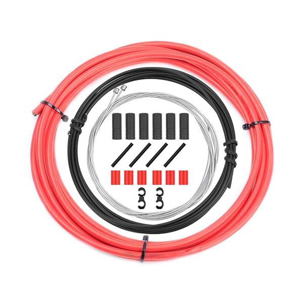 高品質-ハウジングケーブルは、耐熱性と耐寒性を備えたPVCプラスチック層を採用しています。内側のワイヤーケーブルは、より高いブレーキ力とスムーズな操作のために垂直に回転するステンレス鋼ワイヤーで作られています。十分な長さ-2mシフトケーブル...