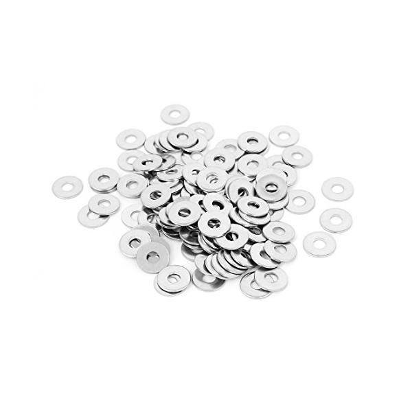 Easycargo 100pcs M4平ワッシャーガスケットステンレス鋼304サイズ：M4材質：ステンレス鋼304スタイル：Din125パソコン・周辺機器/PCパーツ/パソコン用ネジ