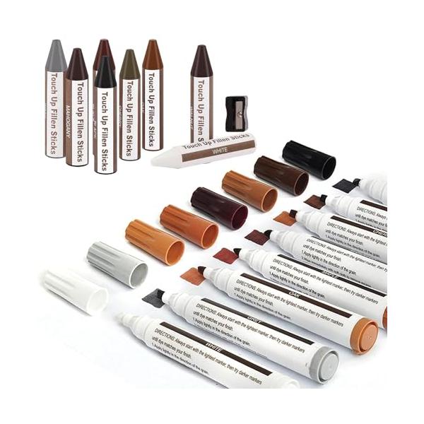 色 ：オーク、マホガニー、ブラック、チェリー、ウォルナット、カエデ、ホワイト、グレー。いろんな木製品に適用です。 仕様 ：8本リペアマーカー、8本クレヨンスティックと芯削り器 適用範囲 ：木製の床、家具、ドアの擦り傷の修復。専門業者に頼まれ...