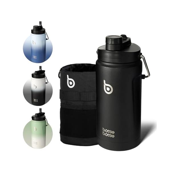BOTTLE BOTTLE ジャグ 2リットル 水筒 大容量 2L ステンレス 真空断熱 保温保冷 ストロー付き 持ち運び 水筒カバー付き 直飲み アウトドア スポーツ キャンプ ブ