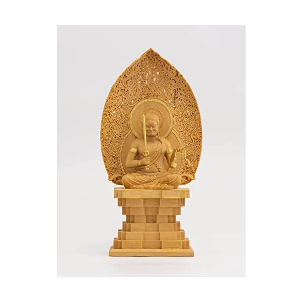 極小仏 不動明王座像−15cm東寺型 木製：ツゲ 金泥仕上 ＿仏像