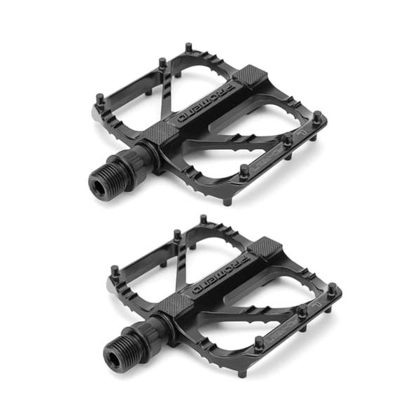 * 素材 - アルミ合金切削ボディ、DUベアリング、両面ペダル、左右セット* 寸法 - 95 * 76* 18(mm)、重量:274g(ペア)、9/16"アクスル* 大面積 - 踏面：95 * 76mm、後幅が広いと踏み外しにくく、横幅が広...