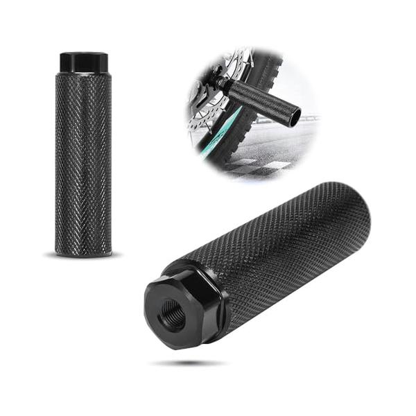 [商品スペック  サイズ：10cm*2.8cm*1cm、タップ穴径約9mm キット内容：自転車用ステップ2個。軽量で持ち運びが簡単です。高品質素材] 高強度アルミニウム合金製、耐久性と耐食性に優れ、長期間使用しても錆びる心配がありません。[...