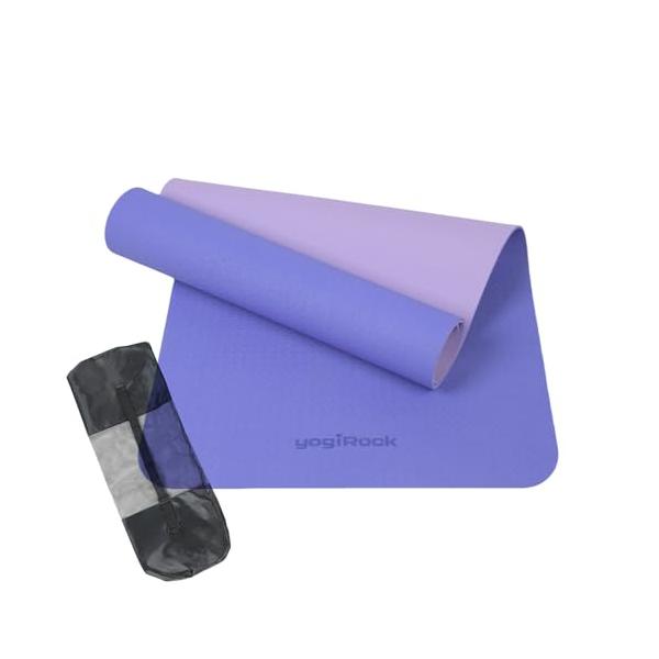 ヨガマットサイズ：*(約)長さ145cm*幅61cm*厚み６mm*重量：(約)600g*材質：熱可塑性エラストマー TPE 　収納袋サイズ：*長さ70cm*幅25ｃｍ*セット内容：ヨガマット本体、収納袋スポーツ＆アウトドア/フィットネス・ト...